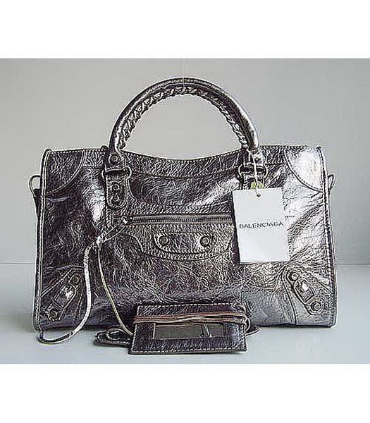 Balenciaga City_Antique Argento Pelle